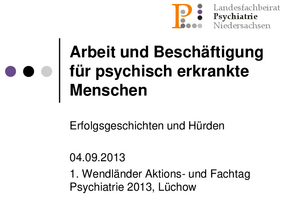 Vortrag: Arbeit und Beschäftigung für psychisch erkrankte Menschen